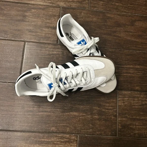 Adidas Samba White and Black Trainers - Picture 2 of 4